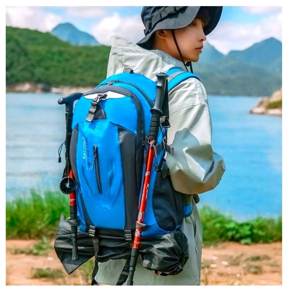 MOCHILA 40L LAPTOP VIAJE CAMPING WATERPROOF GYM ESCOLAR FUTBOL GENIEKA