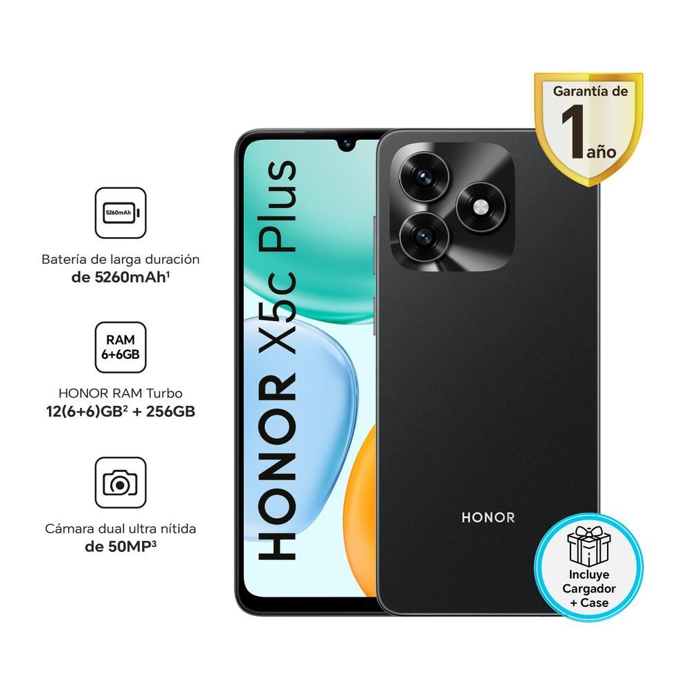 Smartphone HONOR X5c Plus (6+256GB) - Negro