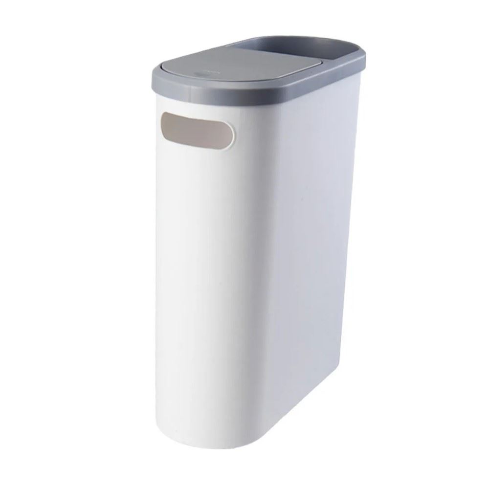 Tacho de Basura Elegante con Botón a Presión Blanco