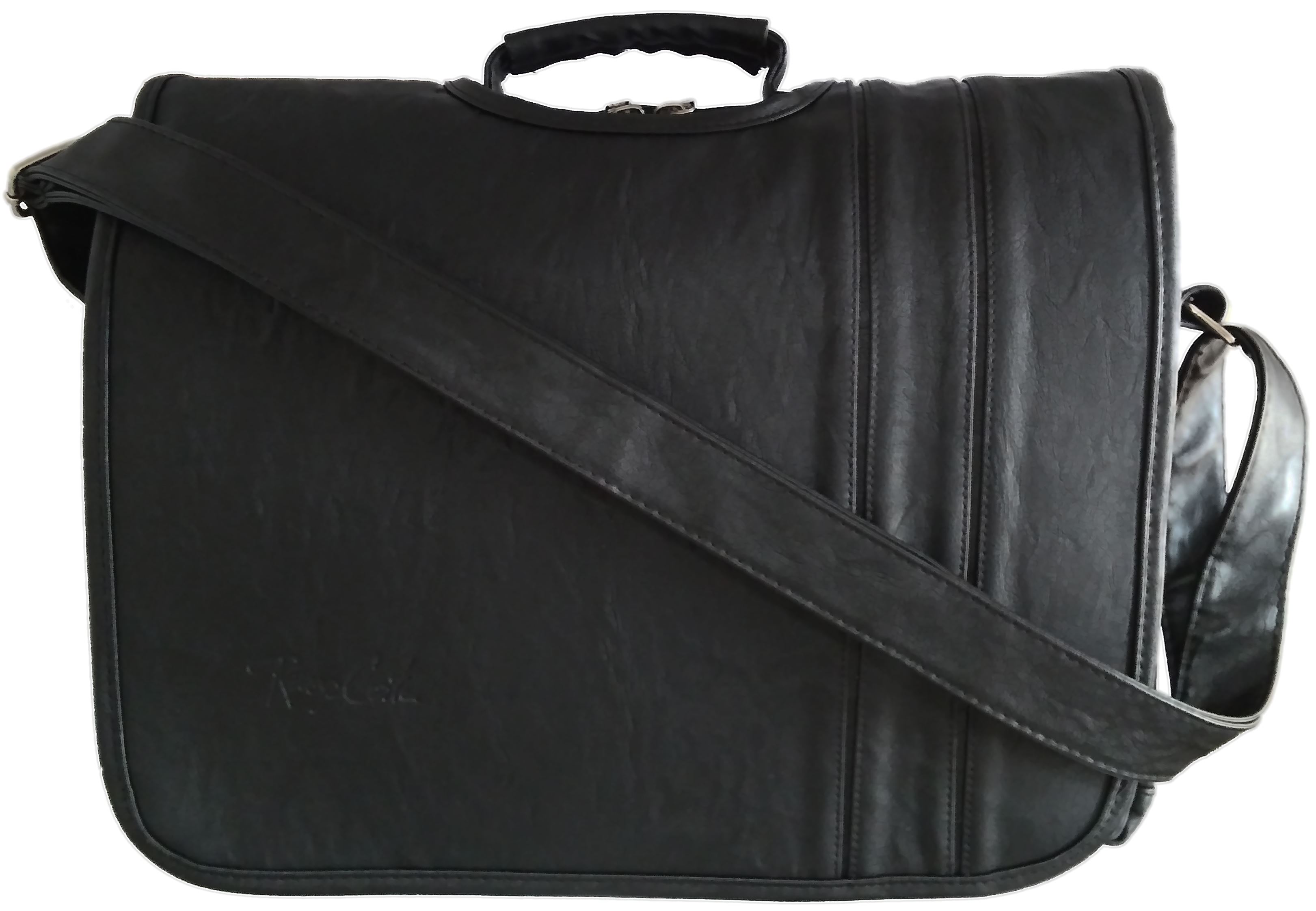 Maletin Oficio Negro Portalaptop 14pulg 35x28x7 Cuero Liso SKU: 007