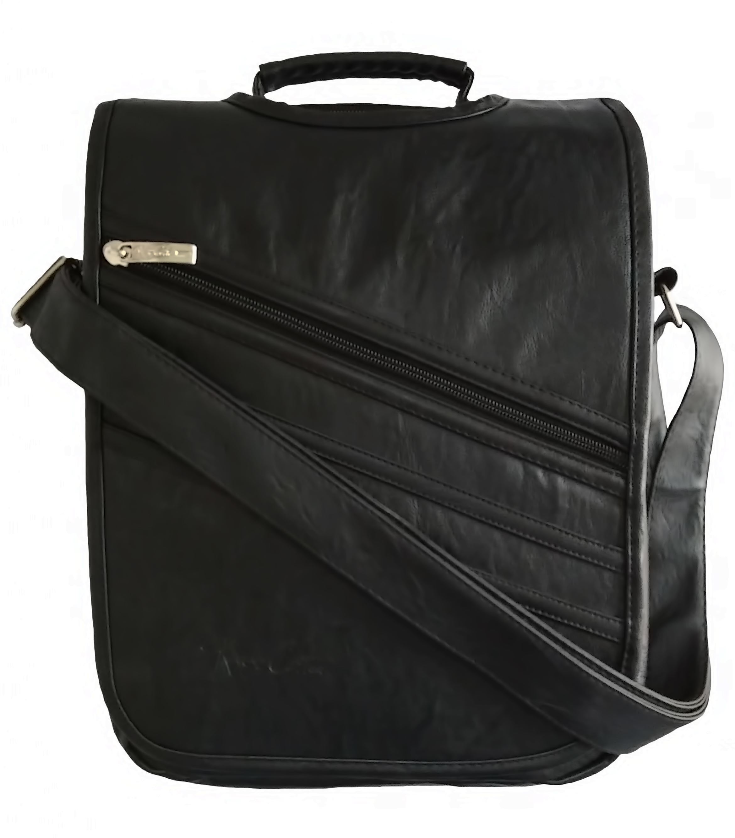 Morral Oficio Negro Portalaptop 13pulg 34x27x7 Cuero Liso SKU: 011