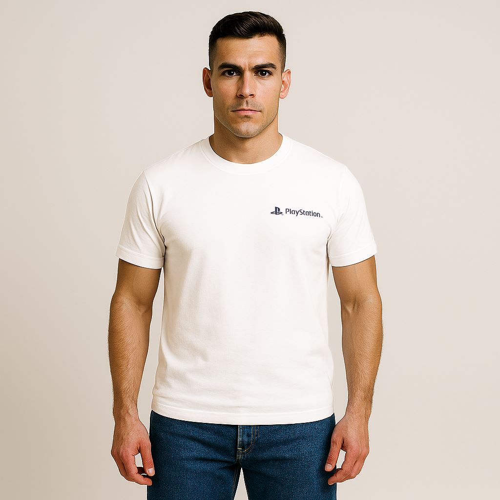 Polo Oficial PlayStation Acuarela Blanco T: L