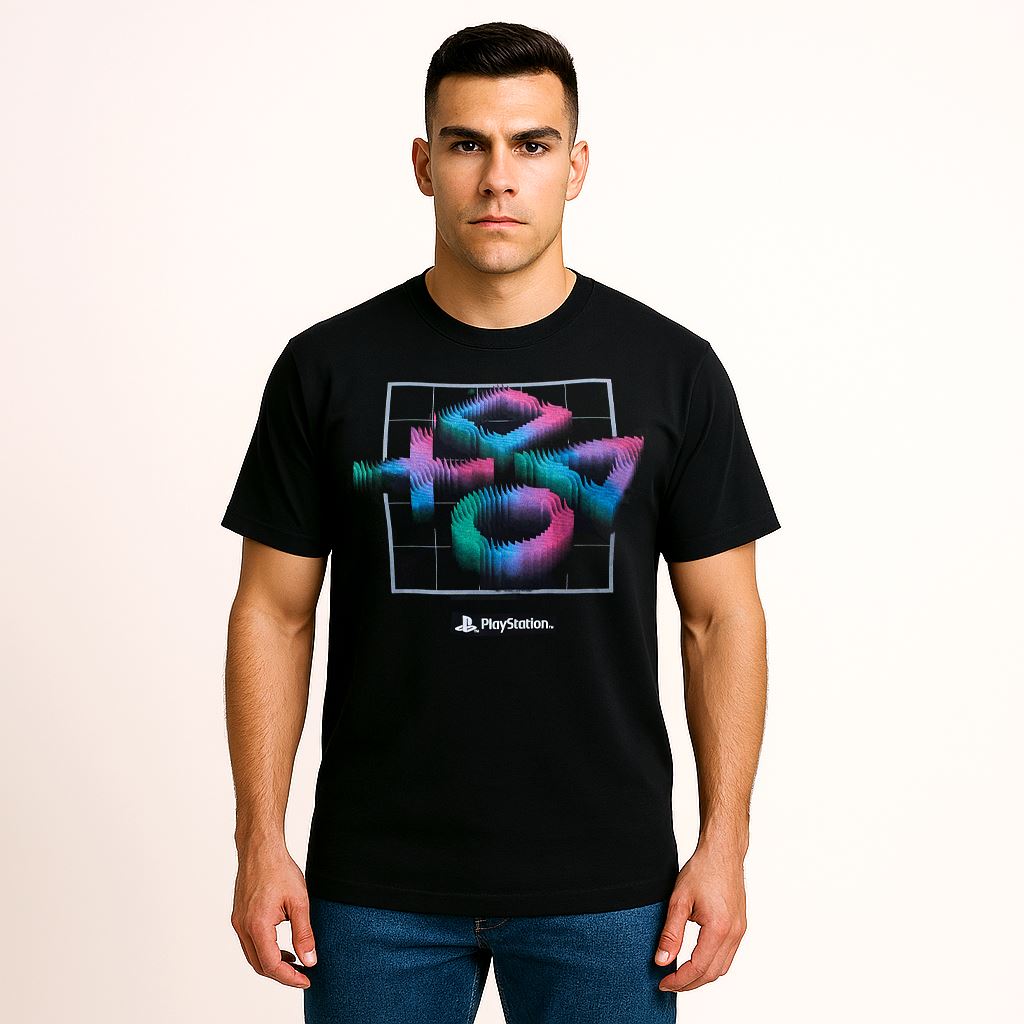 Polo Oficial PlayStation Botones 3D Negro T: M