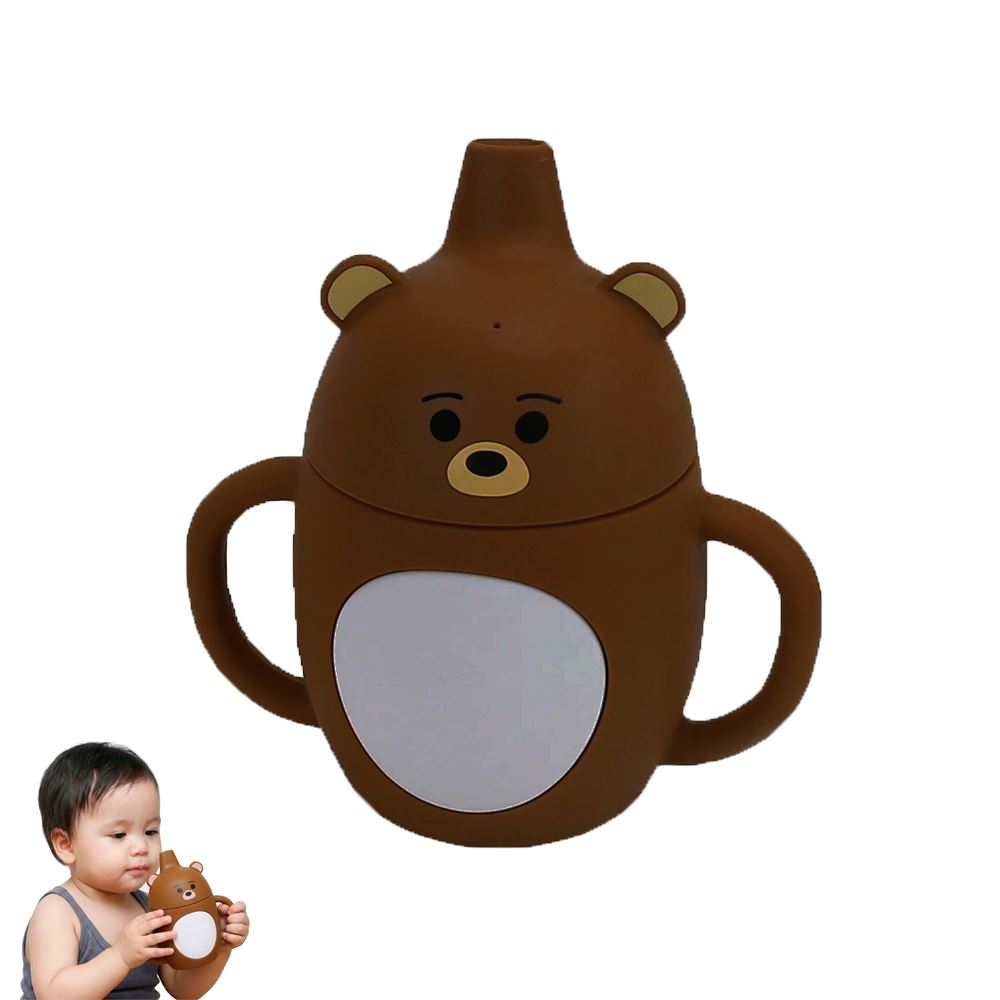 Vaso de Silicona Osito marron 360º anti derrame para bebe