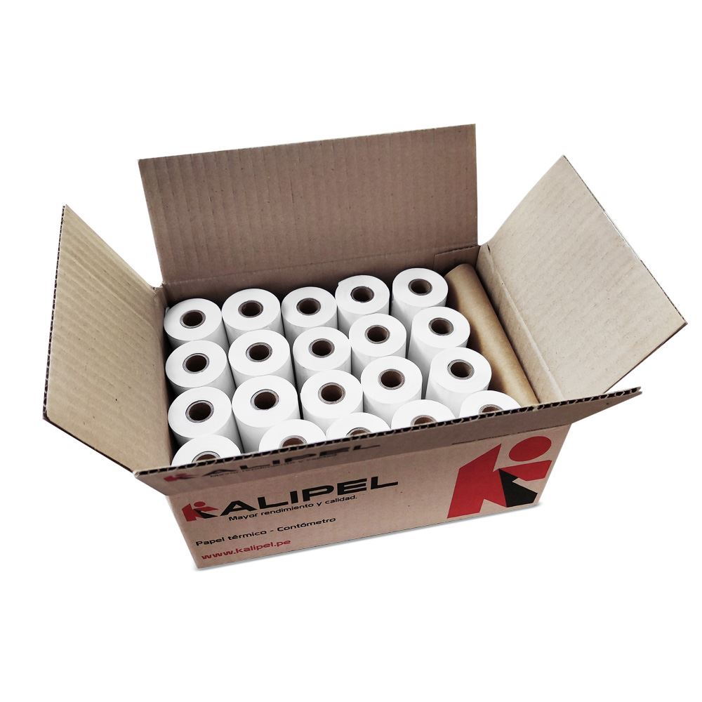 Papel Termico 20 Rollos 57x45mm 55gr Contometro KALIPEL