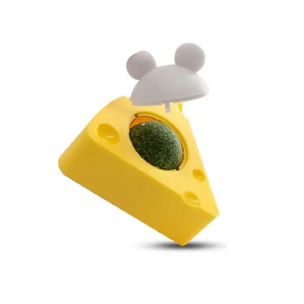 Juguete catnip caramelo duro para gatos diseño queso con ratón