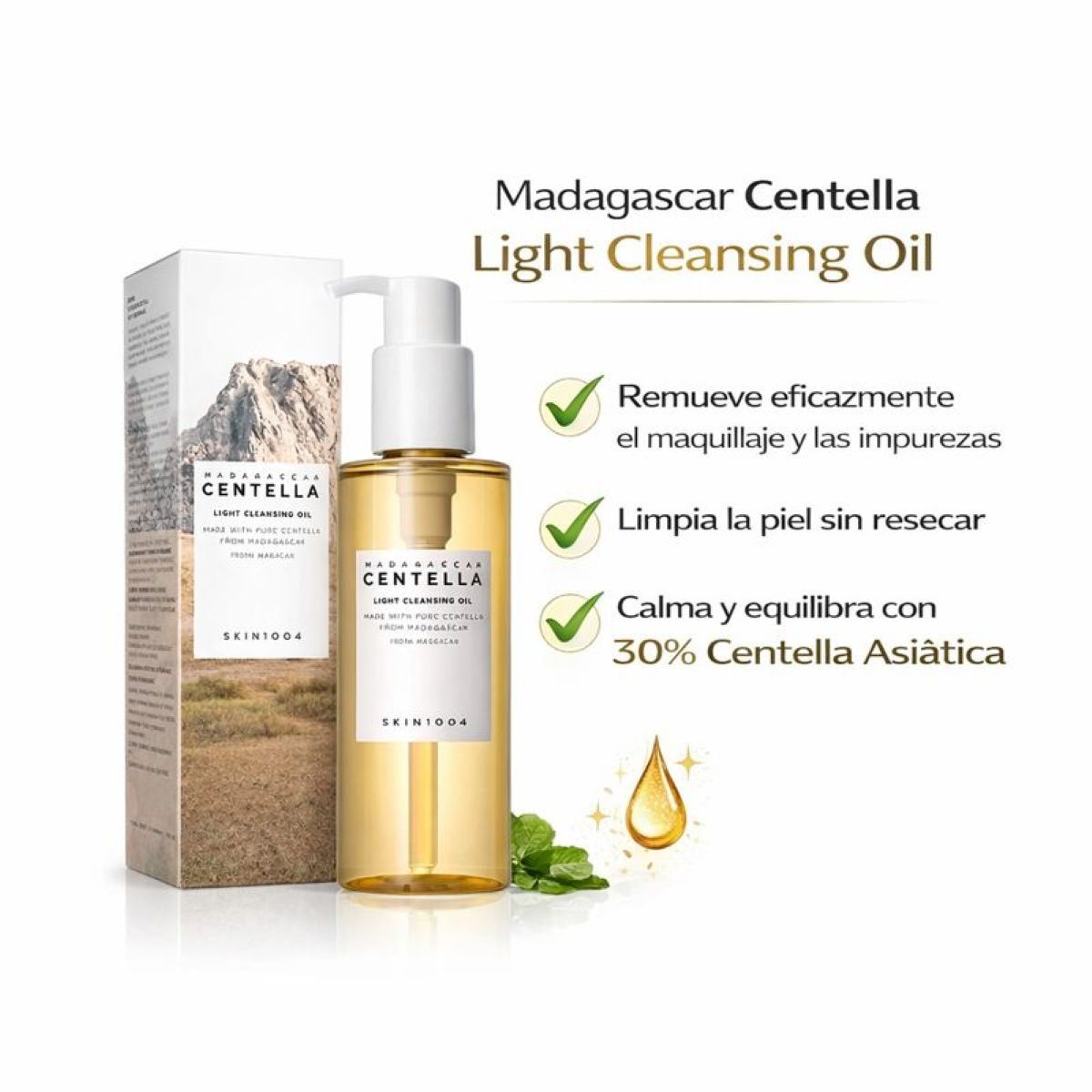 LIMPIADOR EN ACEITE DE CENTELLA COREANO SKIN1004 CENTELLA LIGHT CLEANSING OIL 200ML