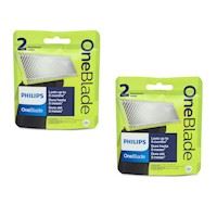 Pack x2 Reemplazable 4 cuchillas respuesto  Philips QP220_51