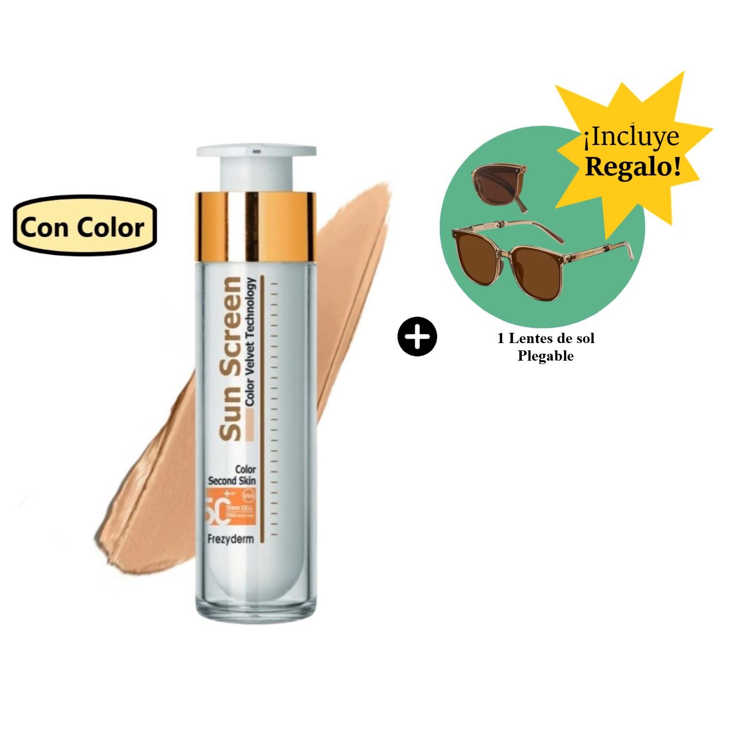 Frezyderm Velvet Sunscreen Color Face 50Ml + Lentes Rosa