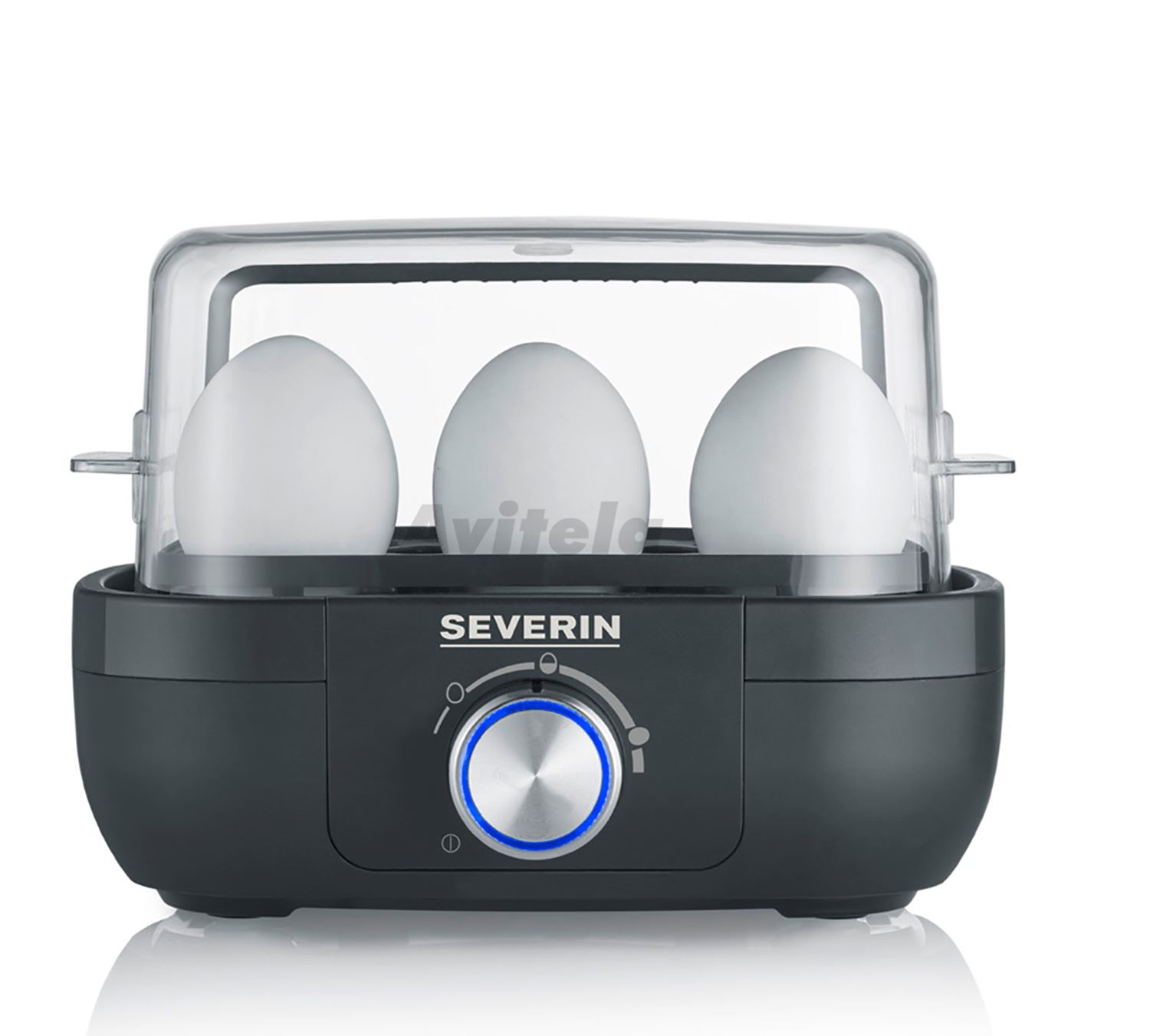 Hervidor de huevos Severin negro con perilla EK 3166