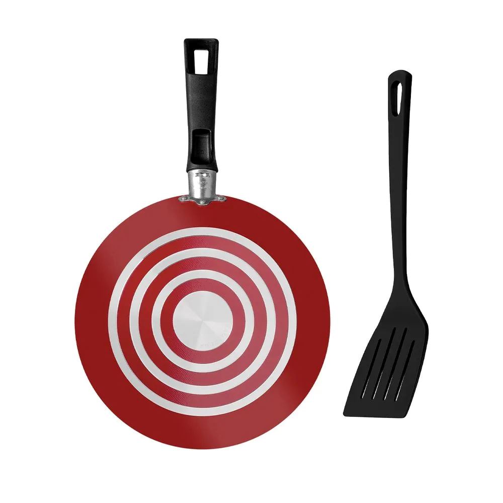 Sartén Tramontina 18 cm 1.8 mm Rojo Roch-Loreto con Espátula 75145804