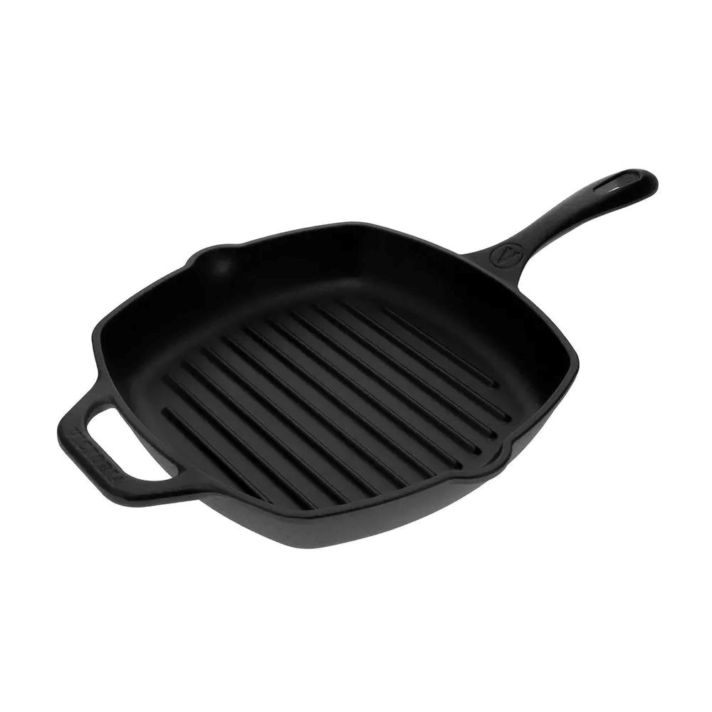 Sartén Hierro Fundido Grill 25 cm Rectang. (10x10") Esmaltada 55145003