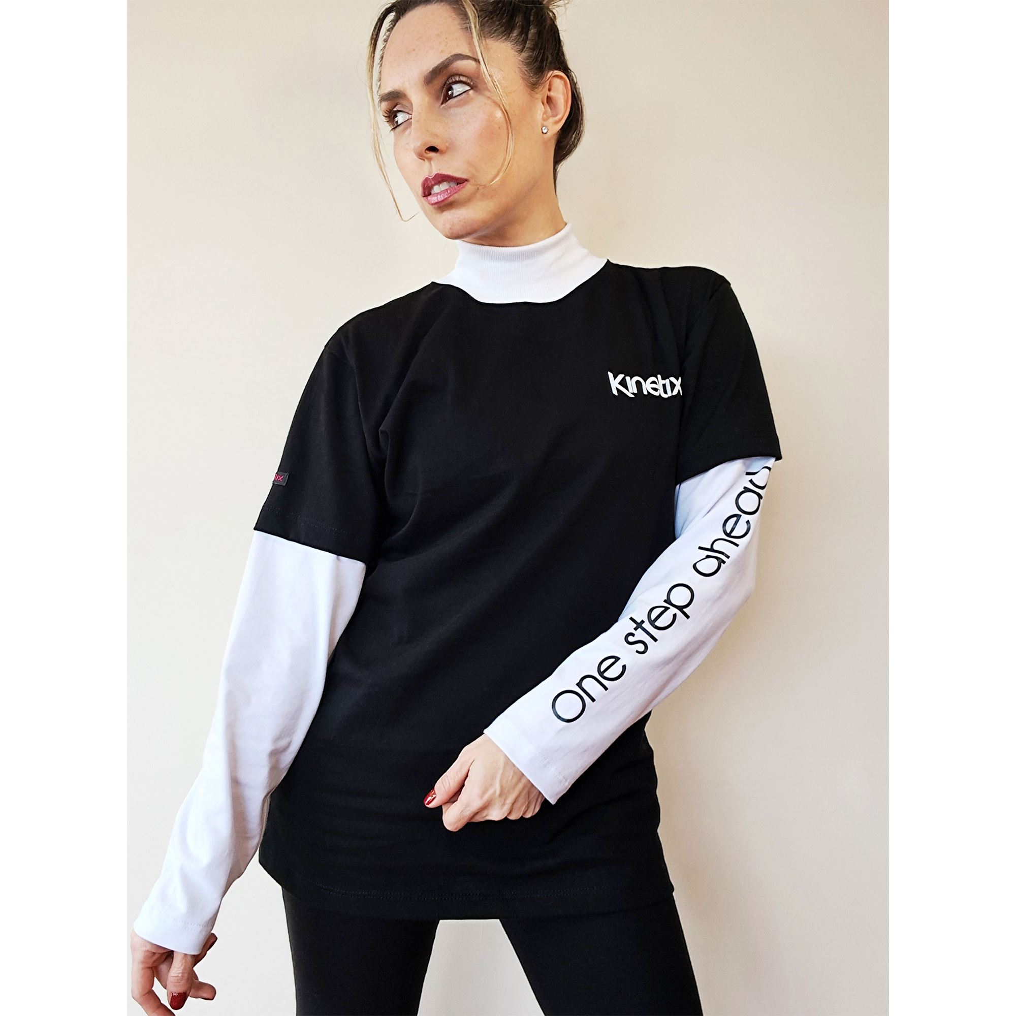 Polo Manga Larga Oversized Kinetix Street Form Algodón Mujer Negro