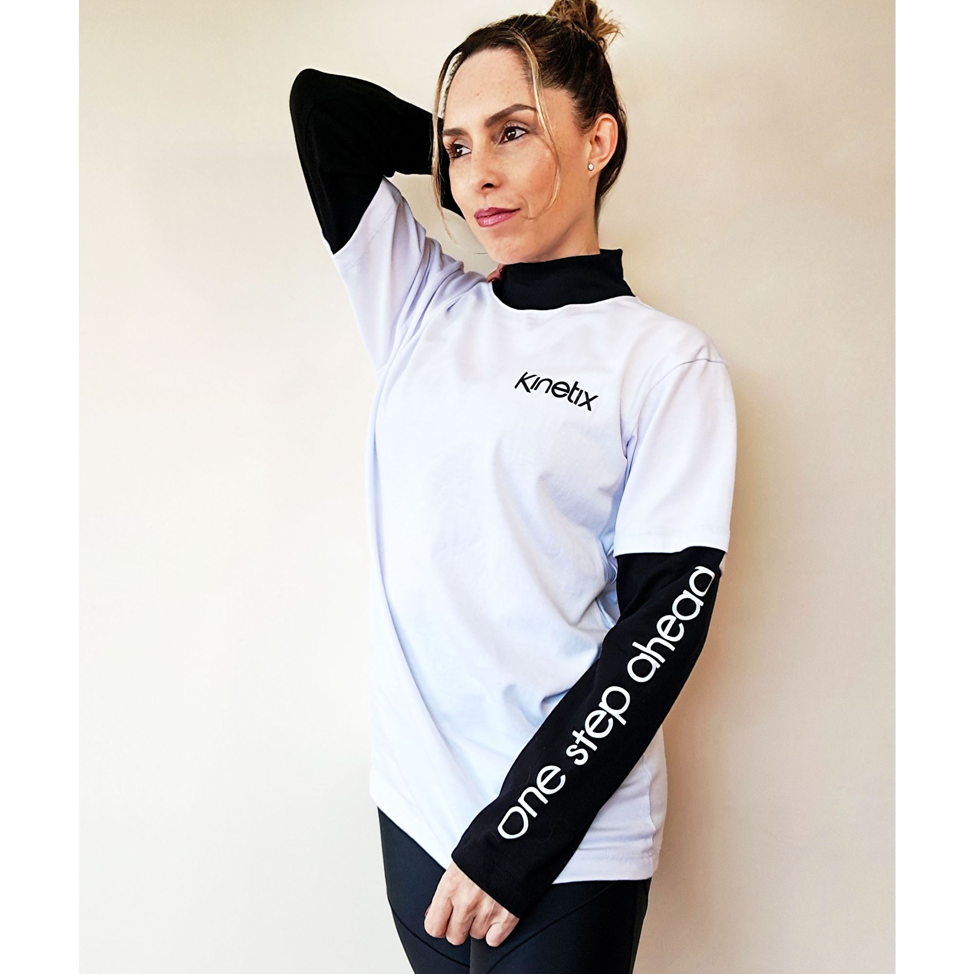 Polo Manga Larga Oversized Kinetix Street Form Algodón Mujer Blanco