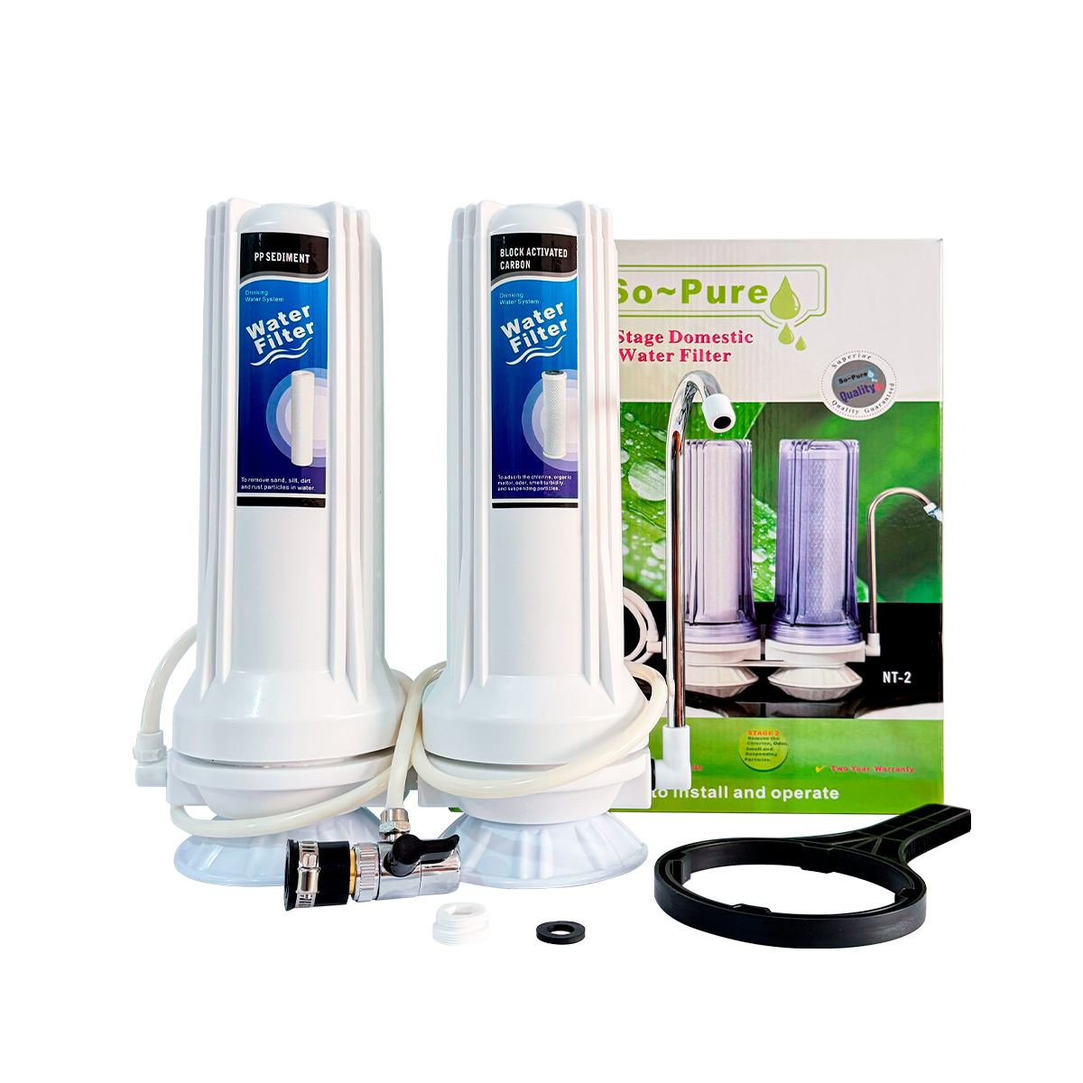 Purificador de agua doble etapa sobre el lavadero