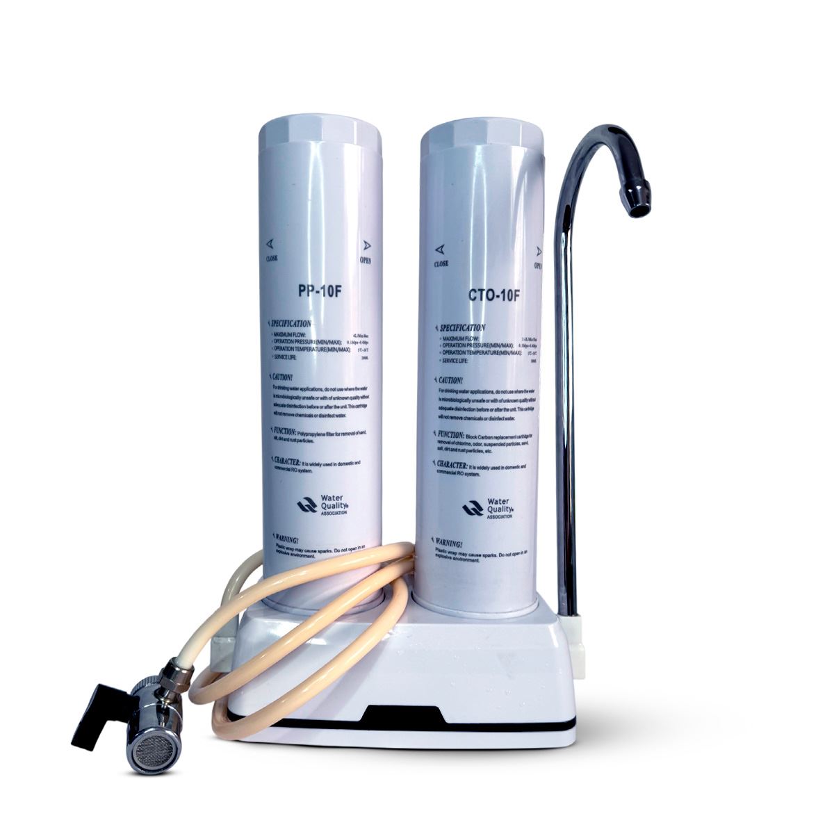 Filtro Purificador de agua doble sobre el lavadero