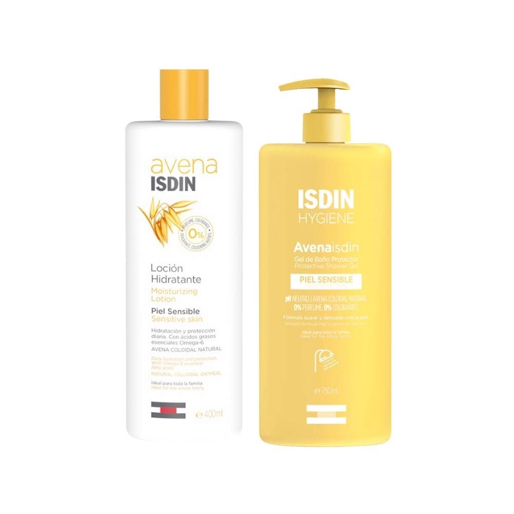 Pack Isdin Avena Loción Corporal De Avena Y Omega-6 1 Und + Isdin Avena Gel De Baño Protector Piel Sensible 1 Und