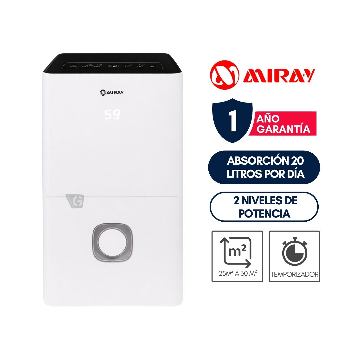 Deshumedecedor Miray DM-225W 4 L 25 a 30 m2