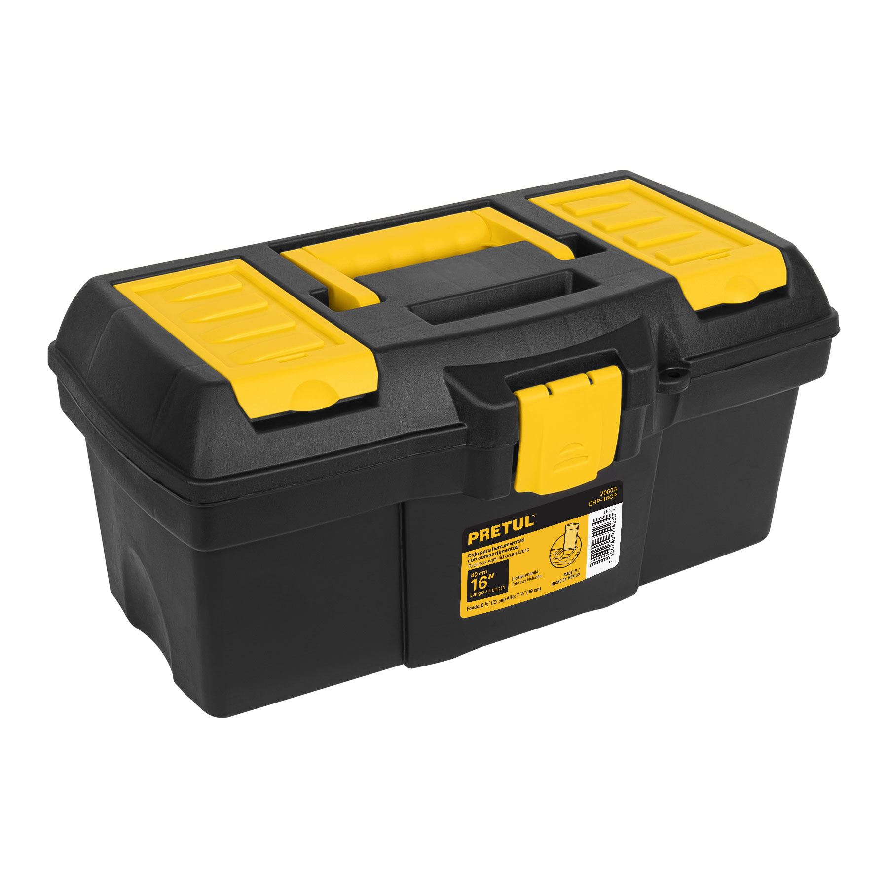 Caja de Herramientas 16" 20603 Pretul - Amarilla / Negra