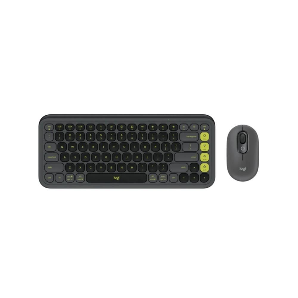 Kit Inalámbrico Logitech POP Icon Combo Teclado y Mouse Bluetooth Grafito/Verde