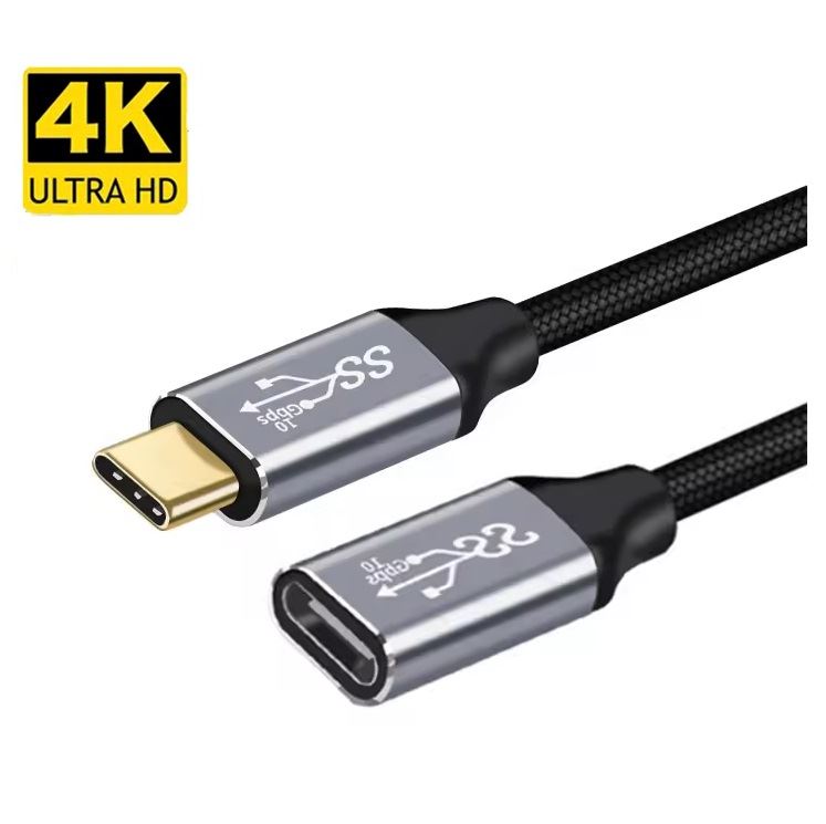Cable Extension Usb C 3.1 Gen2 4K 60Hz Trenzado PD 100W - 3 Metros