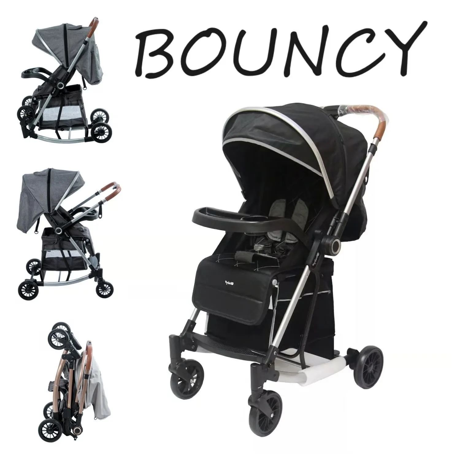 Coche Mecedora Reversible Ebaby BOUNCY EB116 Negro