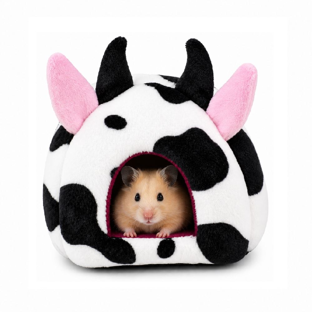 Cama Tipo Cueva Para Hamster Diseño Temático Vaca