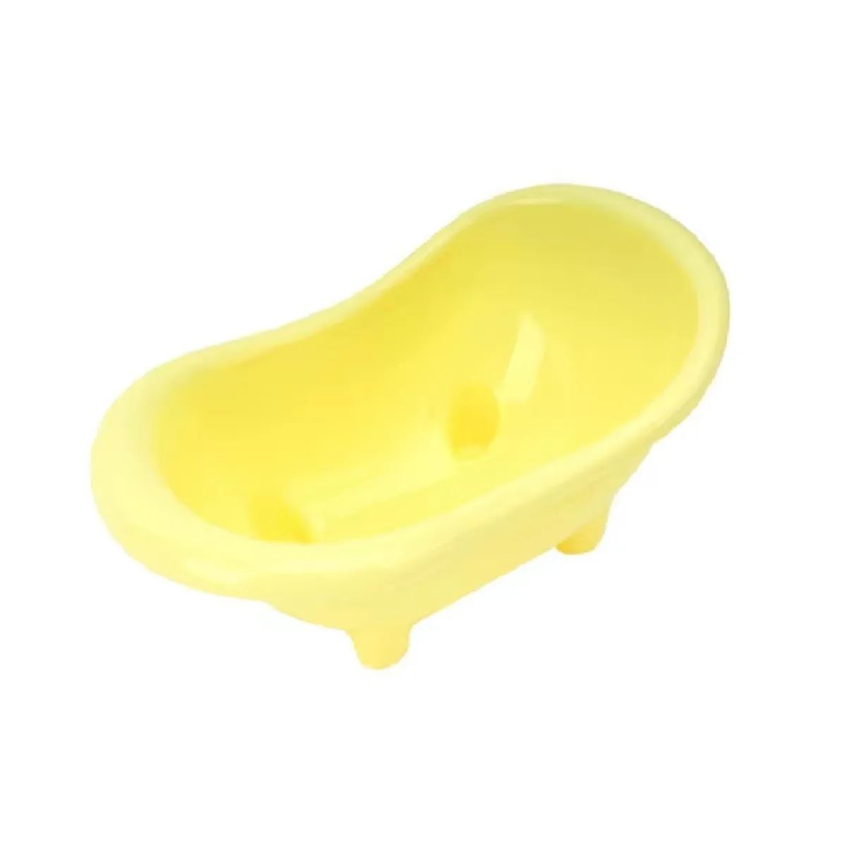 Arenero tipo tina de plástico para hamsters color amarillo
