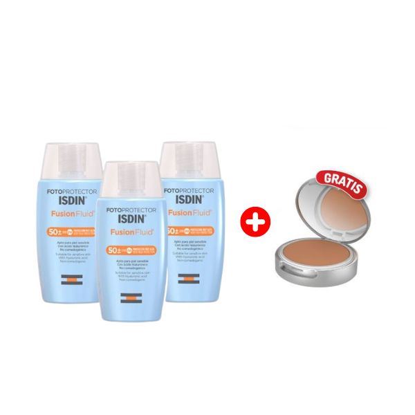 Tripack Isdin Fotoprotector 50+ Fusion Fluid - Frasco 50 ML