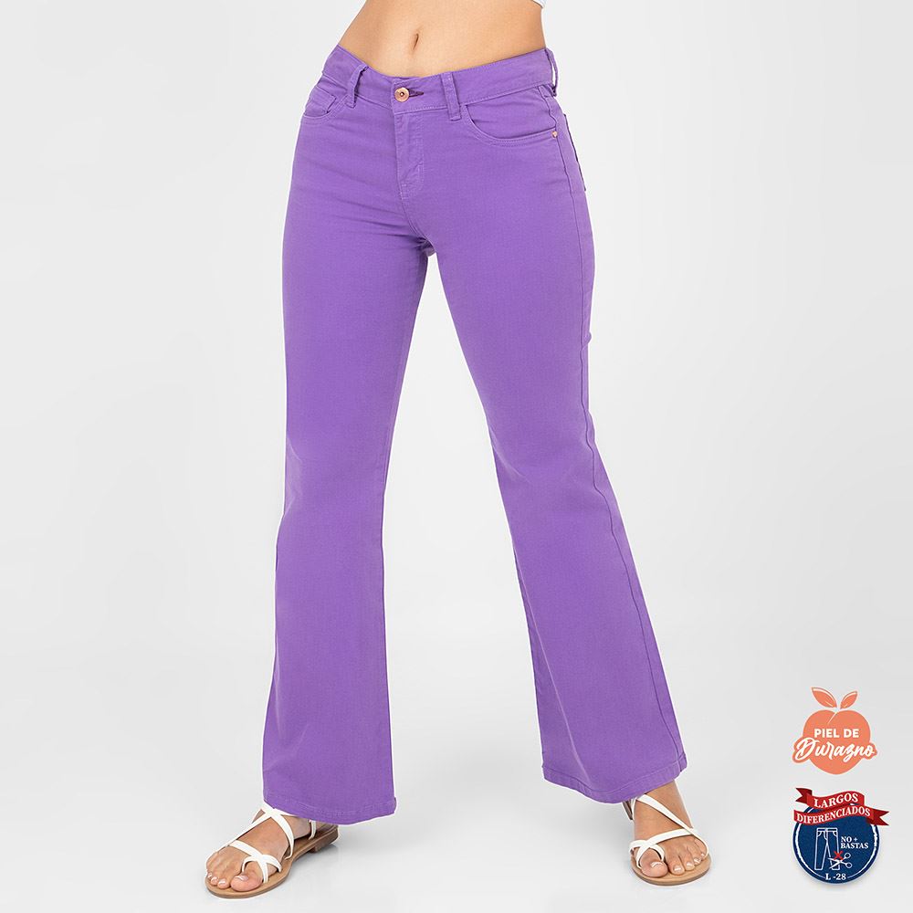  Jeans para Mujer - Pantalones Palazzo de Cintura Alta (Color :  Lavado Medio, Talla : 28) : Ropa, Zapatos y Joyería