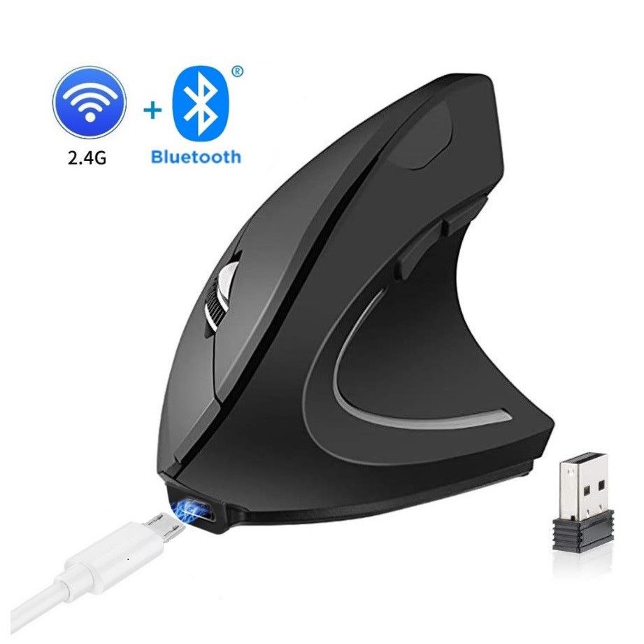 Mouse Vertical Recargable Bluetooth Dual Inalambrico Ergonomico GAMER