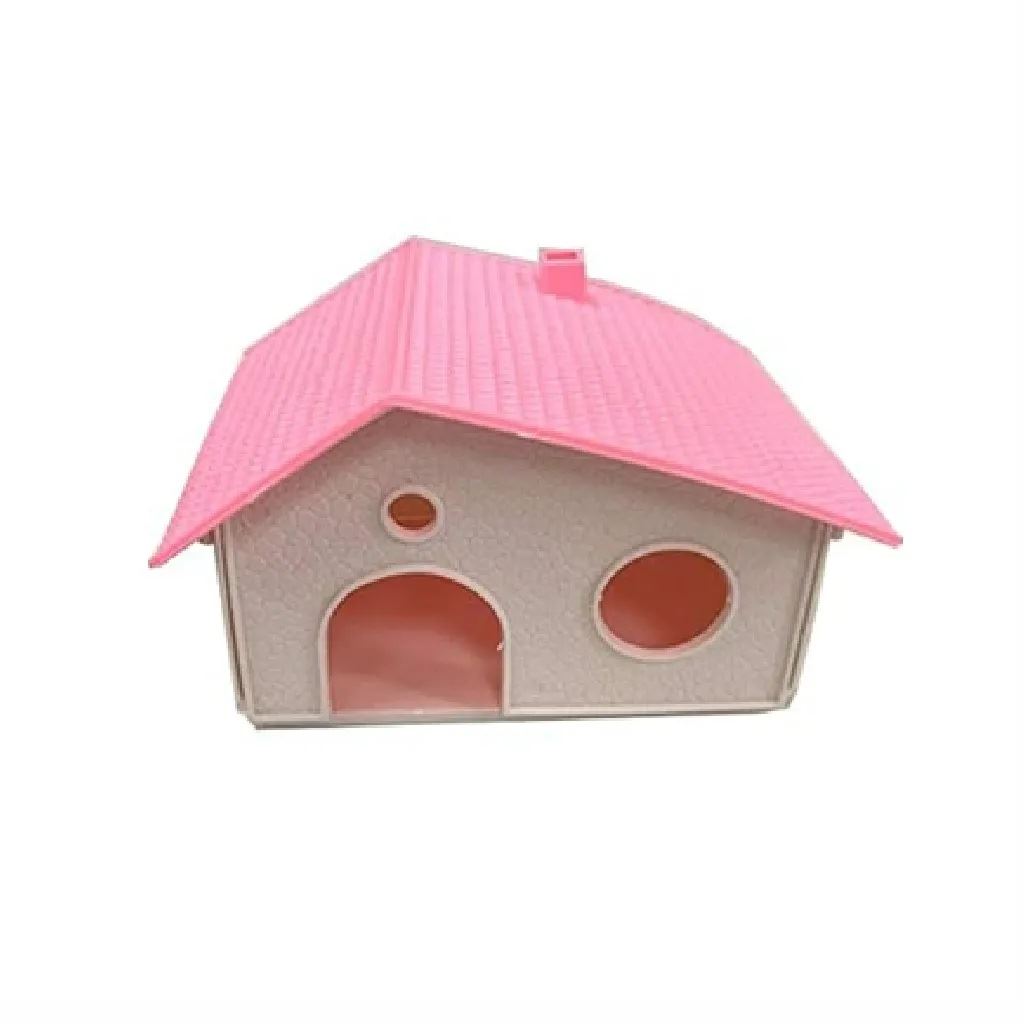 Casa Para Hamster De Plástico Para Jaula Rosado – Refugio Cómodo Y Seguro