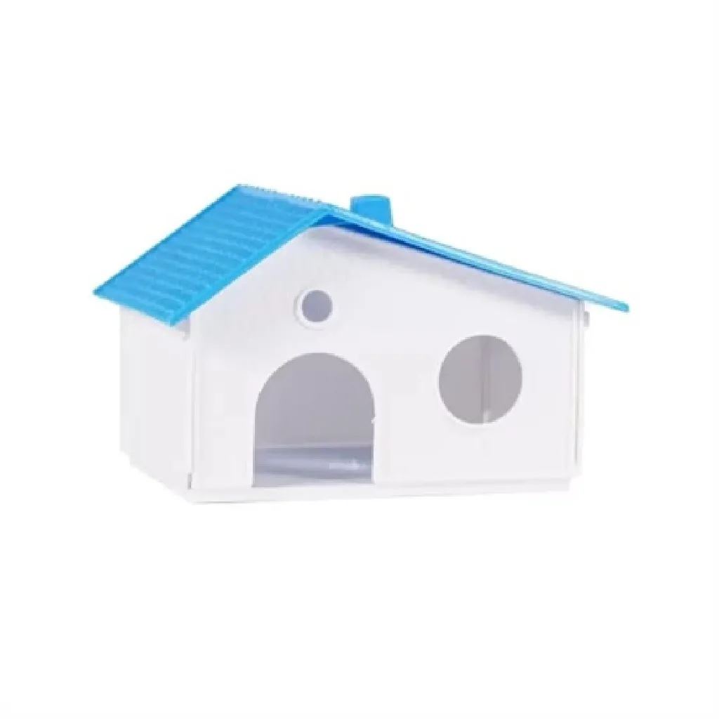 Casa Para Hamster De Plástico Para Jaula Celeste – Refugio Cómodo Y Seguro