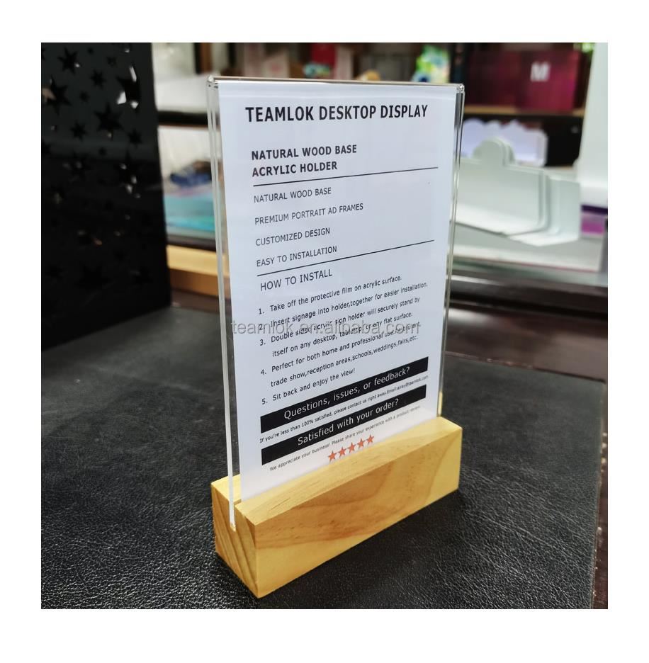 Portamenu de Acrilico A6 - Portafolleto - Portapapel