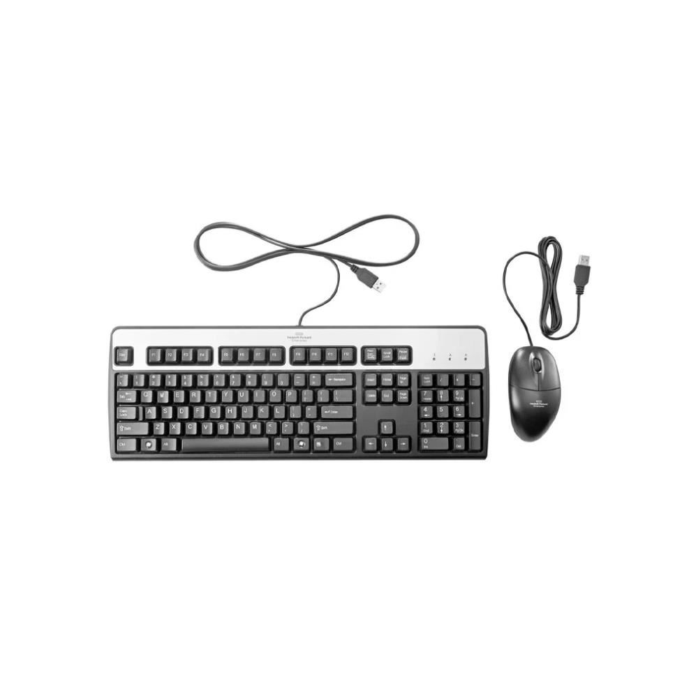 Kit Alámbrico HPE Teclado Estándar y Mouse USB Black 1.8m