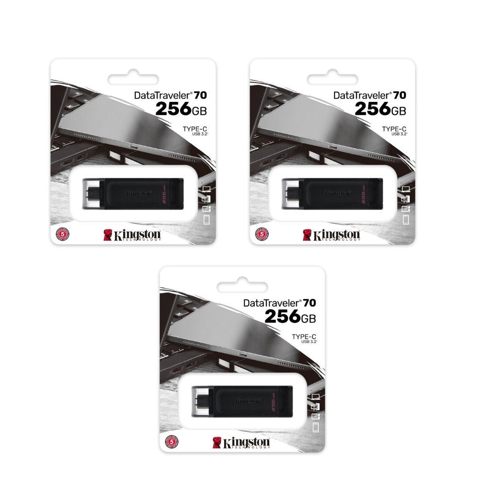 MEMORIA USB TIPO C KINGSTON 256GB KIT DE 3 UNIDADES