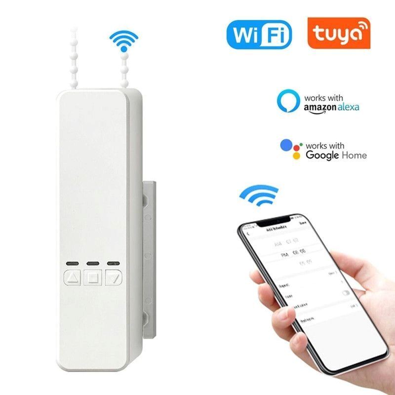 Control Motor Inteligente Smart Wifi Con Batería Interna TUYA-Yh002-B para Cortinas y Persianas con Cadena