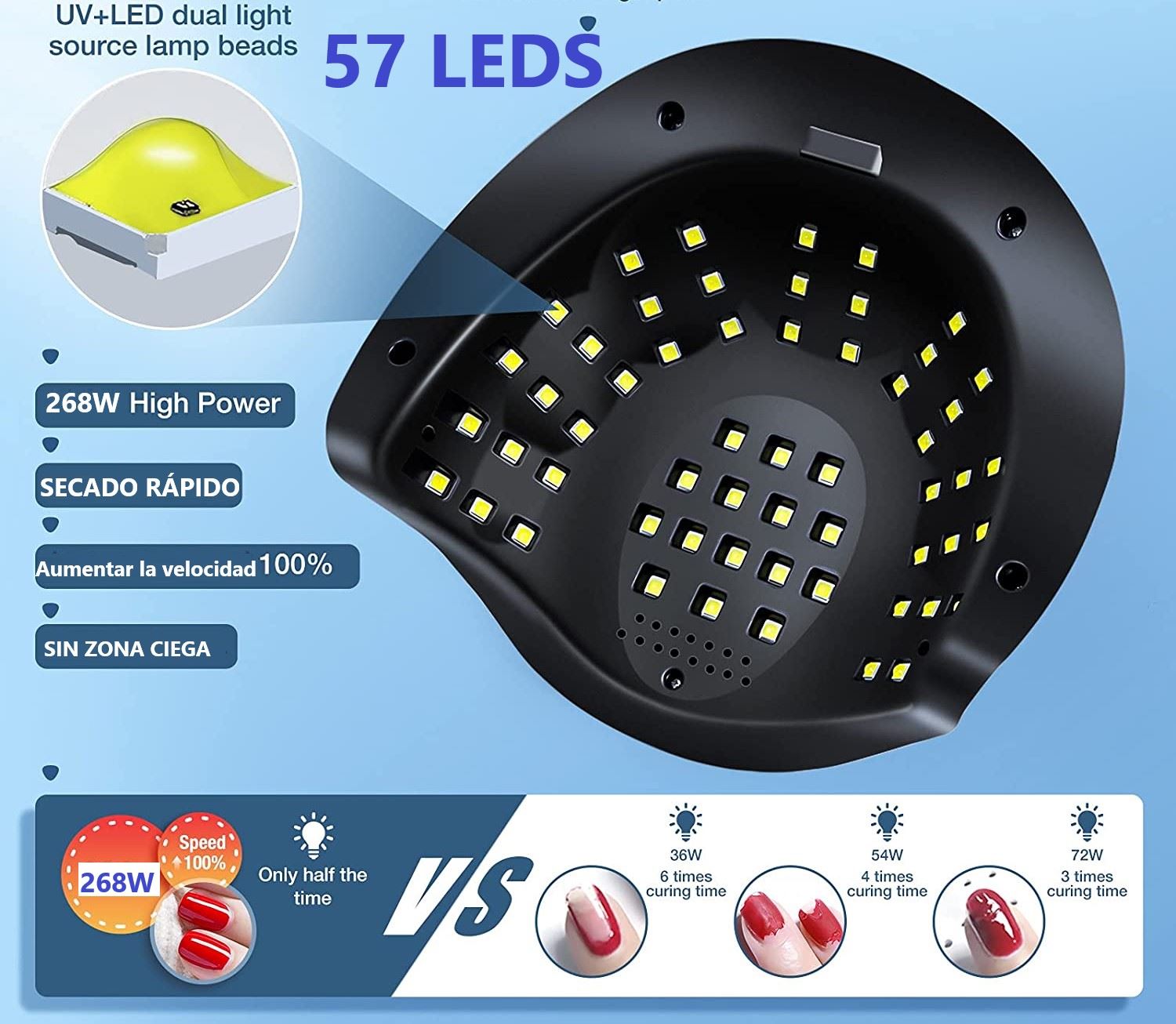 SUN5 Pro Lámpara UV Lámpara LED Para Uñas 72W Secador De Uñas Para