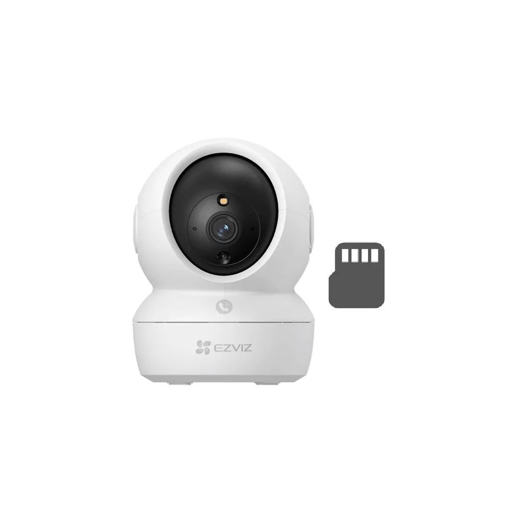 CÁMARA DE SEGURIDAD EZVIZ PARA INTERIORES H6C PRO 2K+ 4MP + MEMORIA MICROSD 128GB DE REGALO