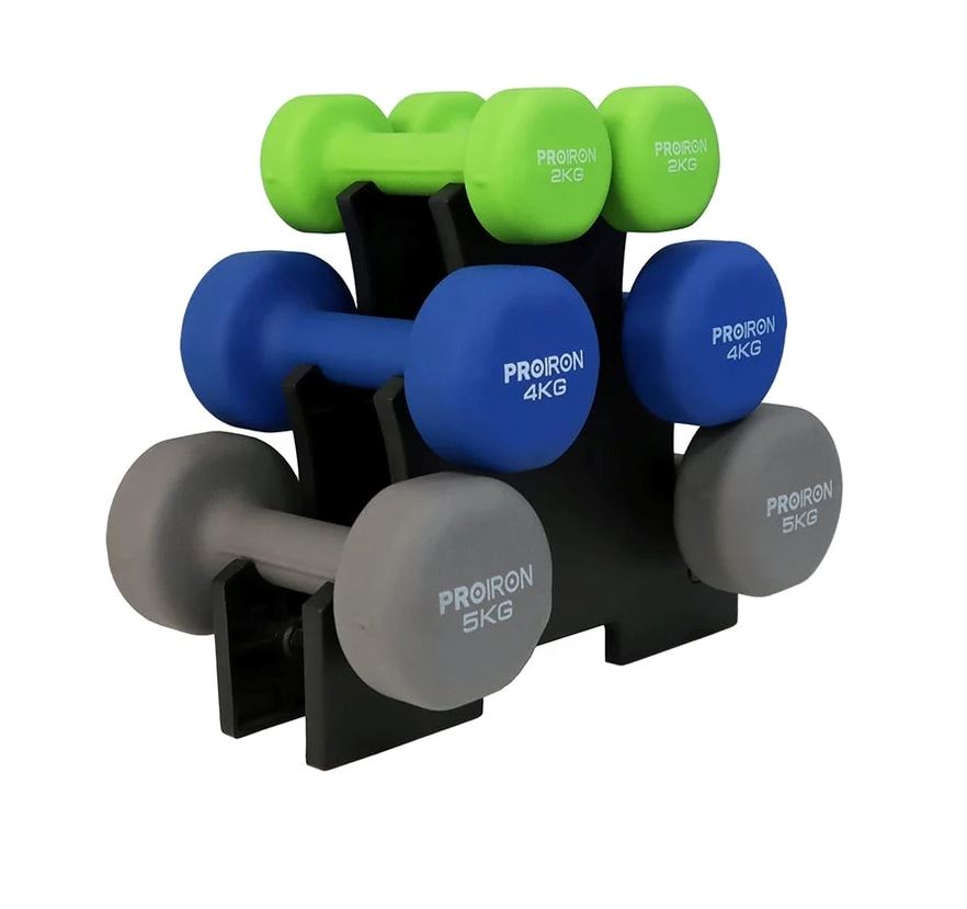 Set de mancuernas de neopreno PROIRON de 2kg 4kg y 5kg