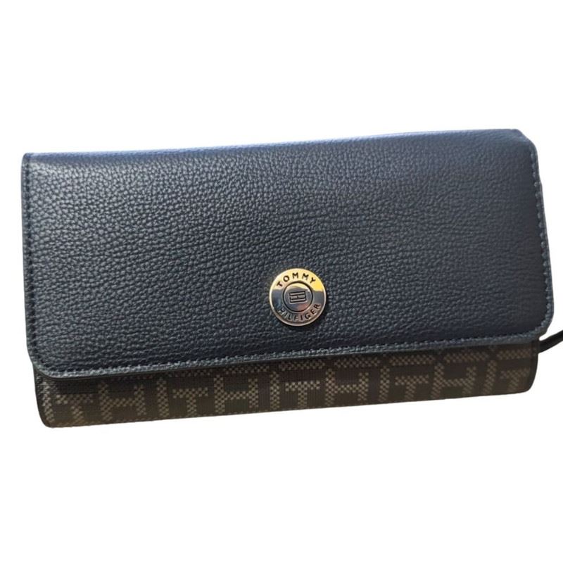 BILLETERA TOMMY HILFIGER PARA MUJER MONOGRAM NEGRO