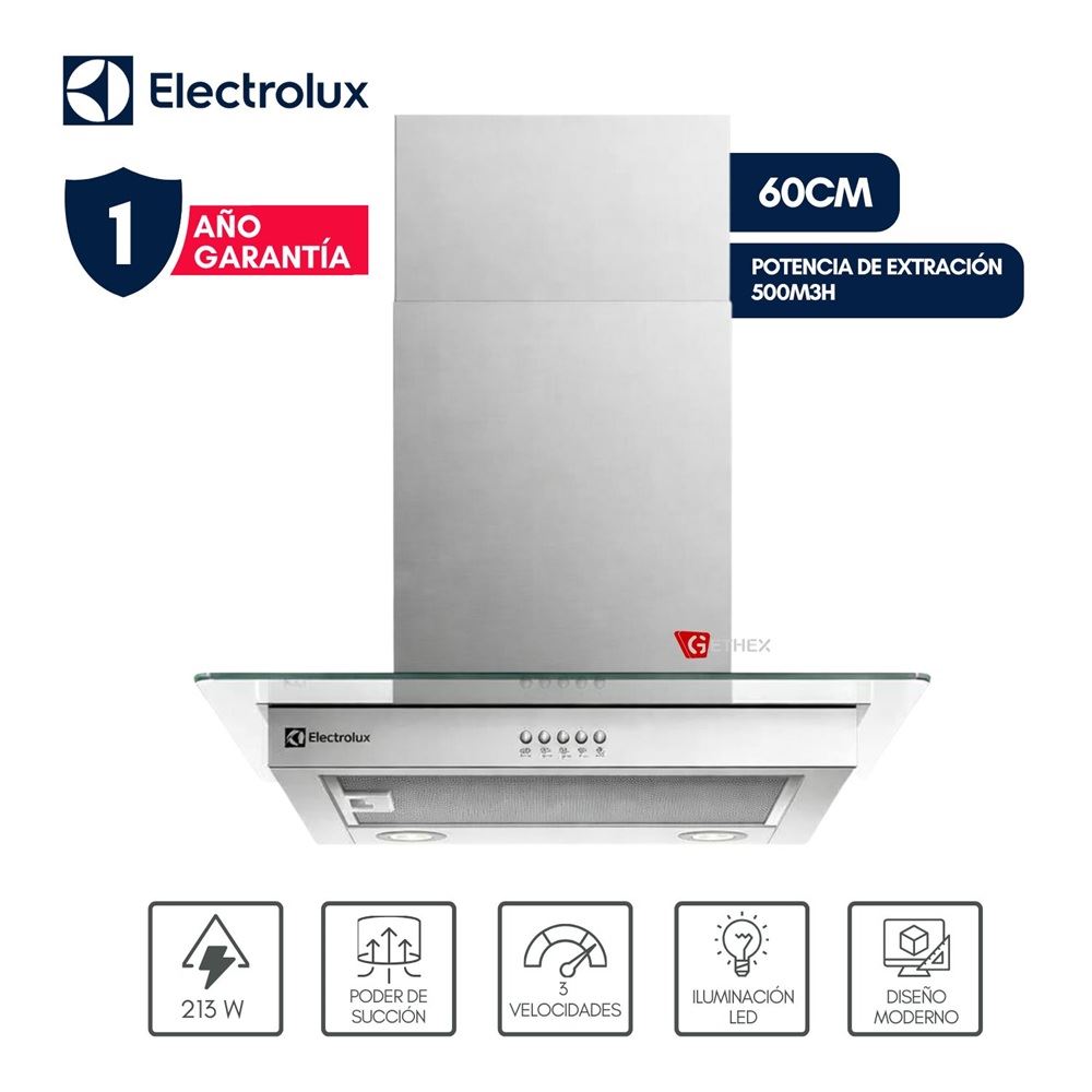 Campana de pared 60cm Efficient Acero Inoxidable CE6VX Electrolux