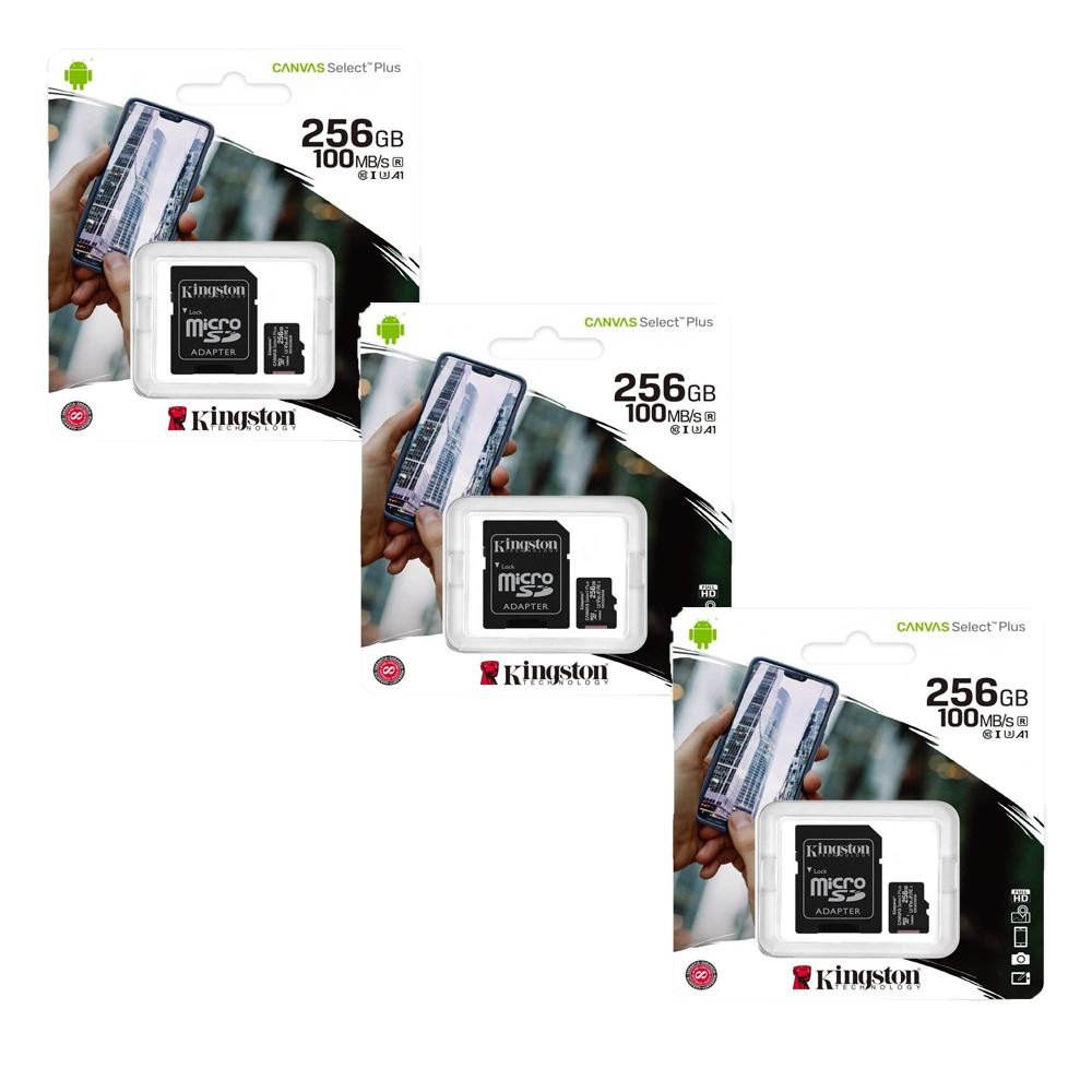 MEMORIA MICROSD KINGSTON 256GB KIT DE 3 UNIDADES