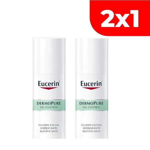 2x1 Eucerin Dermopure Fluido Facial Hidratante Matificante - Frasco 50 ML