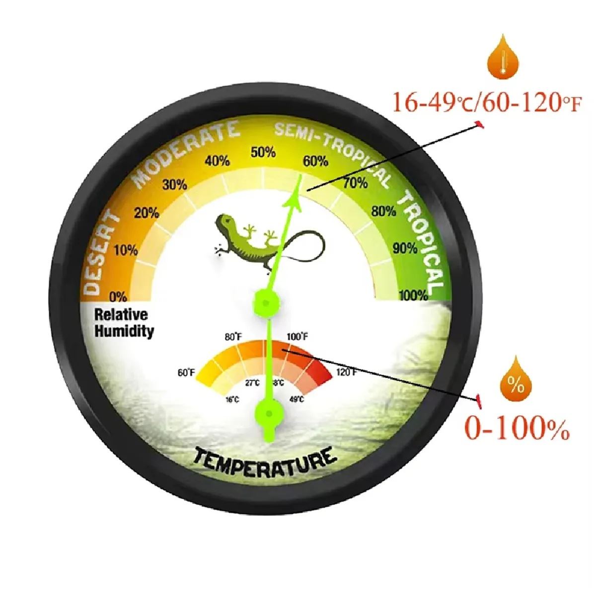 Higrómetro Termómetro 2 en 1 Control Humedad y Temperatura para reptiles