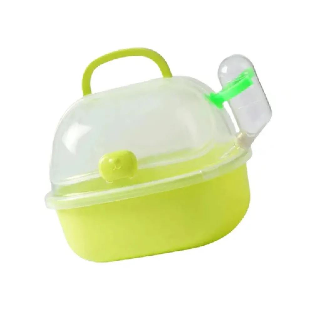 Transportador Para Hamster Con Bebedero Incluído Color Verde