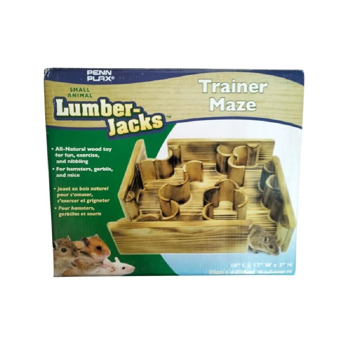 Juguete de laberinto de madera natural para hamster ruso