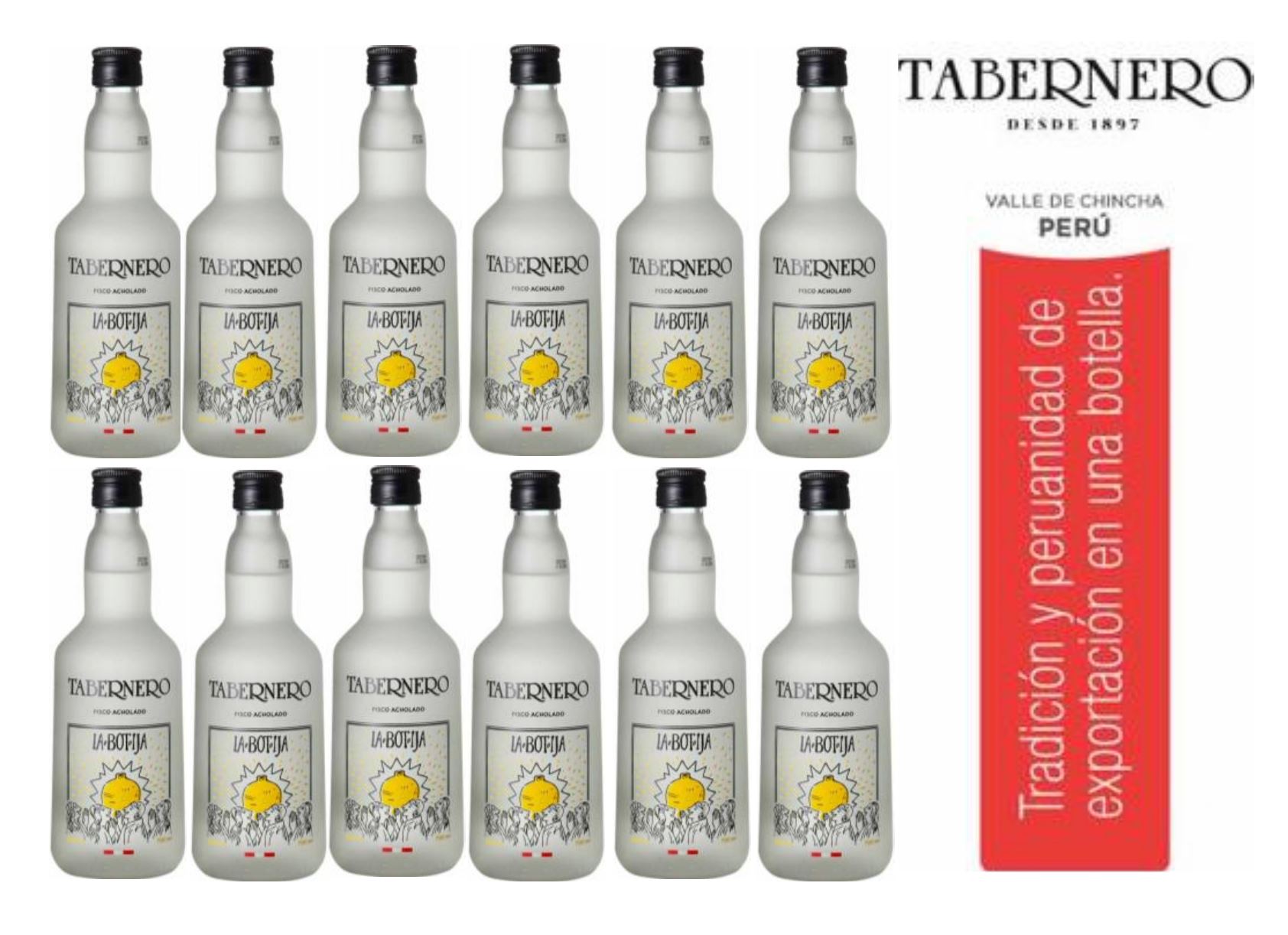 Pisco Tabernero La Botija Acholado 700ml - 12 UND