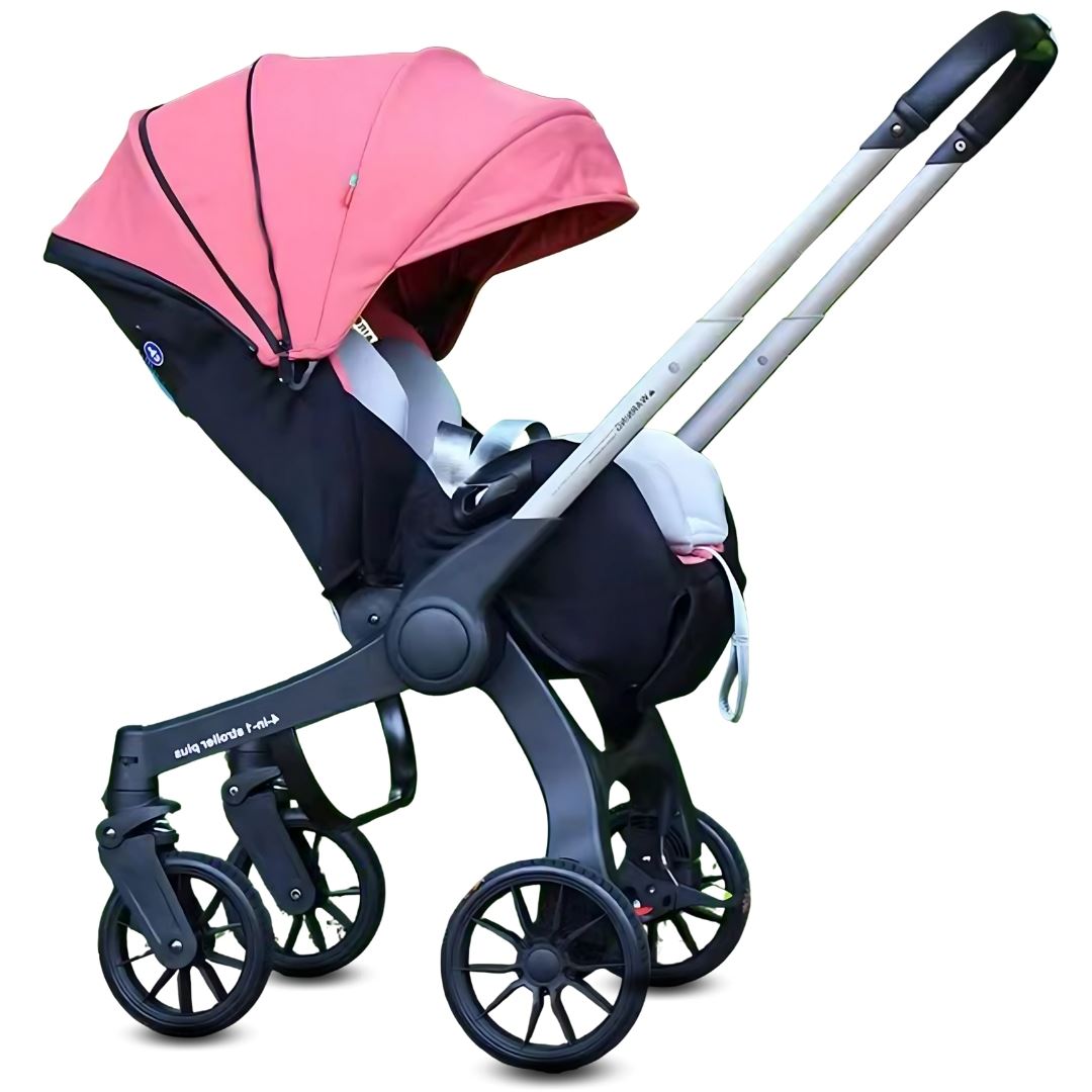 Coche Carriola Mecedora 3 en 1 «DUNKIN II» de Lujo Pink