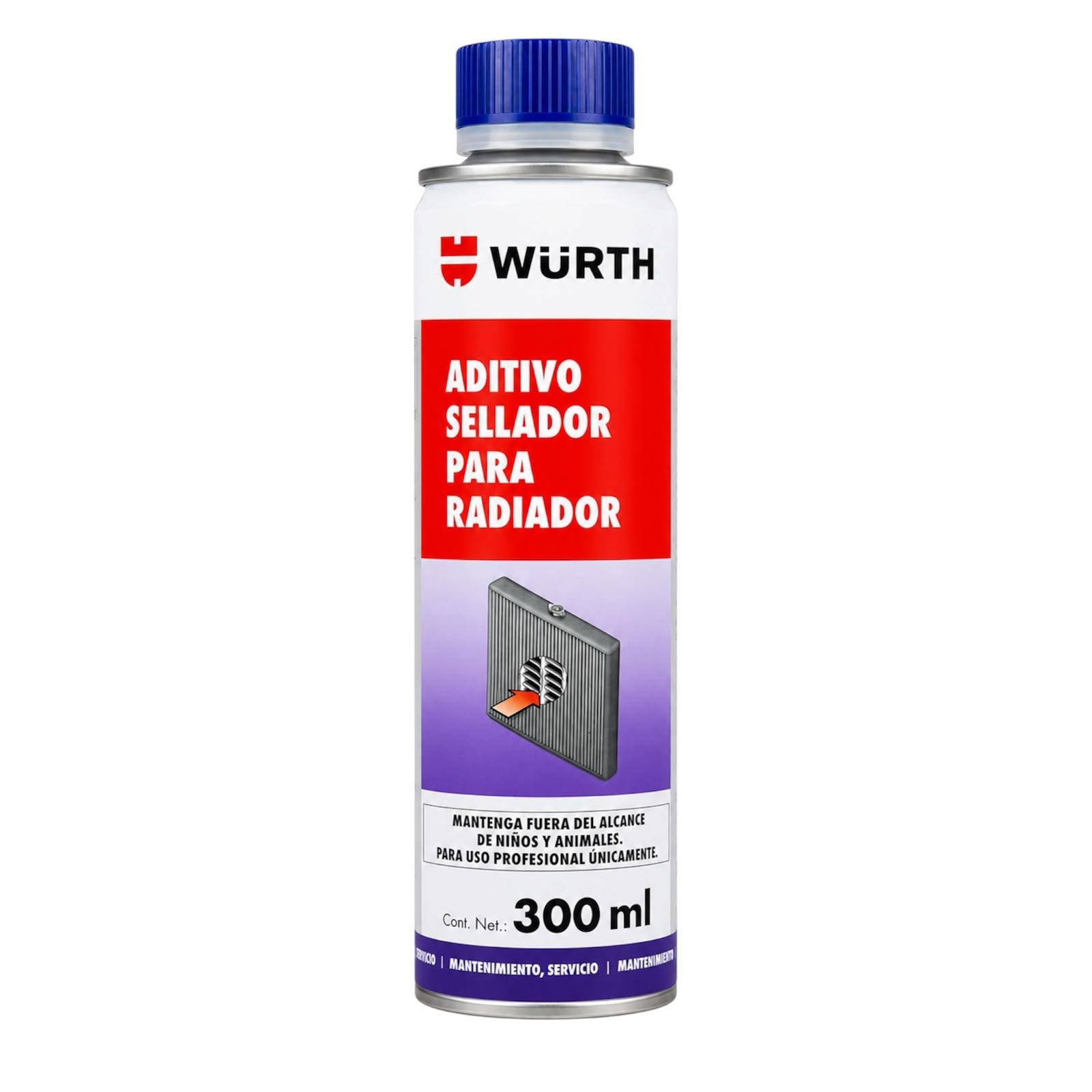 Aditivo Sellador para Radiador Wurth 300 ml Sella Pequeñas Fugas del Sistema de Refrigeración